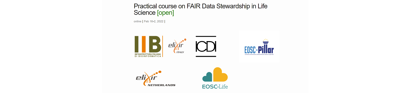 Corso pratico sulla gestione dei dati FAIR nella Scienza della vita